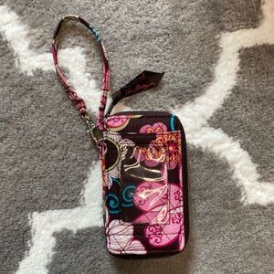 Vera Bradley Retired Mod Floral Pink Wristlet